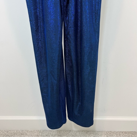 Carolina Ritzler Retro Blue Cap Sleeve Jumpsuit - Picture 7 of 16
